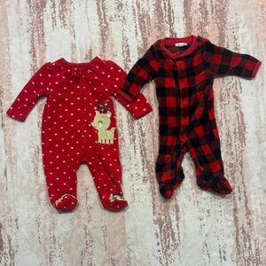 Red and Black christmas Kids One Piece